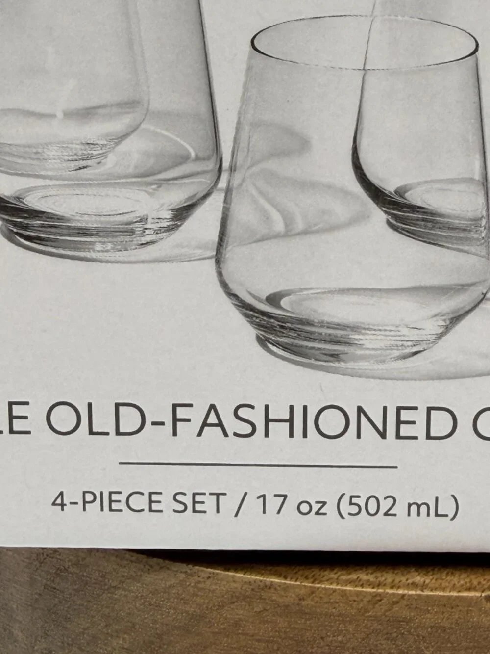 Sur La Table Kitchen Essentials Double Old-Fashioned Glasses 17oz Set of 4 NIB